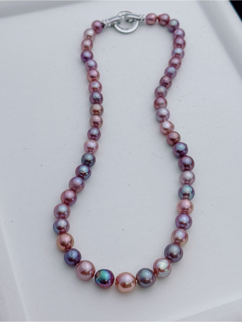 X815 Handmade Freshwater Edison Baroque Pearl Necklace Blueberry Luster - Picture 11 of 13